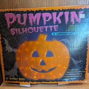 VTG Halloween Pumpkin Light Up-Plug In Decoration Jack-O-Lantern-16”